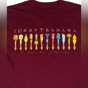 Tommy Bahama Relax “Twelve Days of Christmas” Navy Blue Long Sleeve Shirt